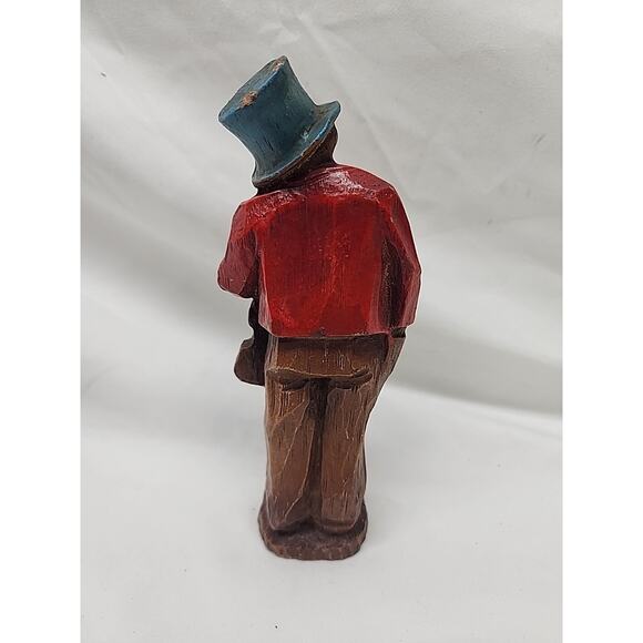 Vtg 1940-50’s Syroco Burwood Man Top Hat VIOLIN Musician Small Figurine Statue - Picture 2 of 3